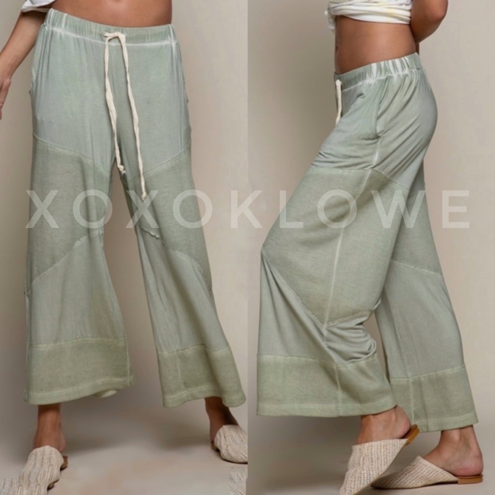 LAST ONE POL Sage Wide Leg Summer Palazzo Pants Loose Knit Lightweight - Picture 12 of 16